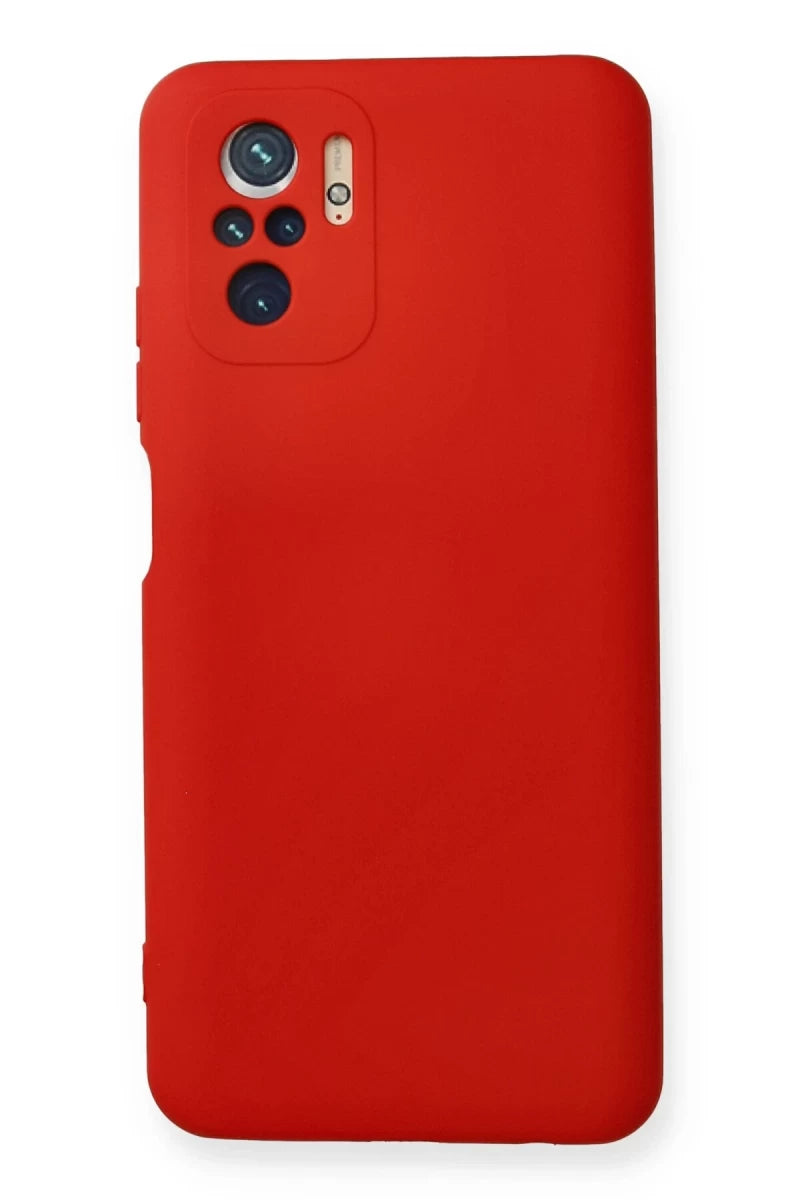 Xiaomi Redmi Note 10 Kılıf Nano içi Kadife Silikon - Kırmızı