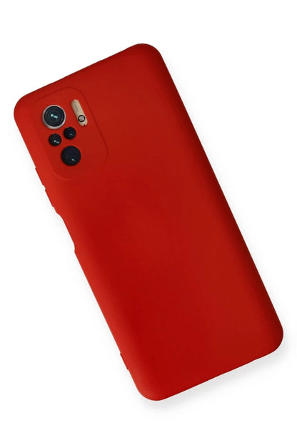 Xiaomi Redmi Note 10 Kılıf Nano içi Kadife Silikon - Kırmızı
