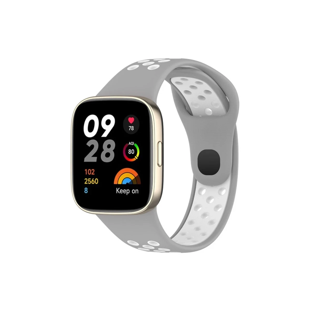 Xiaomi Redmi Watch 3 Spor Delikli Kordon - Gri-Beyaz