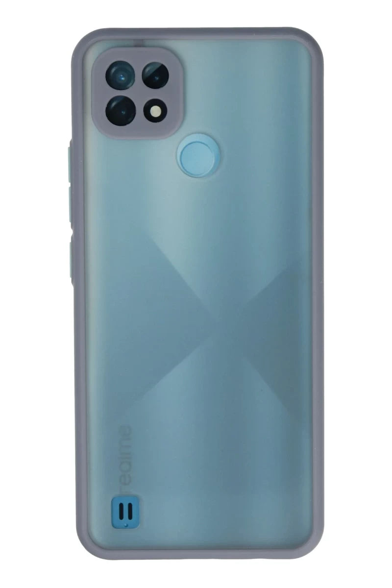 Realme C21 Kılıf Montreal Silikon Kapak - Gri