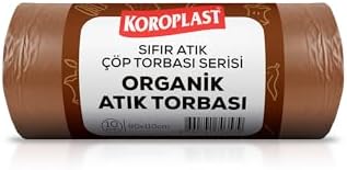 Organik Atıklar Çöp Torbası 10'lu 80×110 cm, Yırtlımaz&Sızdırmaz, Geniş Kapasite, Çift Katlı, Geri Dönüştürülebilir Çöp Poşeti, Mutfak, Bahçe, Restoran, Okul, Yurt, Piknik alanı, Kamp alanı