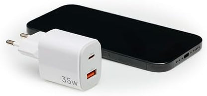 UP TC 35W Duvar Şarj Cihazı – 1x USB-A ve 1x USB-C Çıkışlı, Hızlı Şarj Destekli, Taşınabilir ve Güvenli Beyaz Adaptör