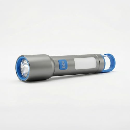 Bix BX1010FL Beyaz-Mavi-Turuncu 3 Renk LED Özellikli Max 500 Lümen ve 500 Metreye Kadar Menzilli USB-C Şarj Edilebilir 10W El Feneri