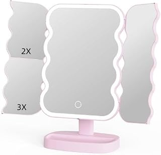 Valkyrie XR-750 LED Işıklı Katlanabilir Makyaj Aynası - 2X 3X Büyütme Modu - Dokunmatik Touch Ekran - Pilli