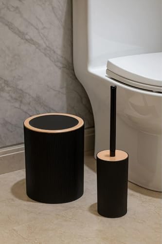 Quardi Banyo Seti Modern Çizgili - 7 L Kova 4 Parça Banyo Çöp Kovası ve Aksesuar Seti (beyaz)