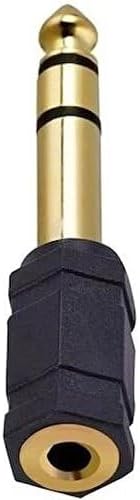 Aux amfi giriş çevirici stereo amfi giriş çevirici 3.5 mm dişi 6.35 mm erkek çevirici kulaklık jack piyano çevirici