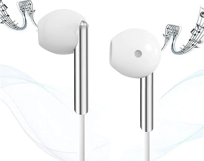 K103 3.5mm Jack Girişli Metal Yüksek Ses Sporcu Kulak İçi Extra Bass Beyaz Kulaklık Stereo beyaz