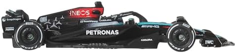 Premium Mercedes-AMG PETRONAS Formula 1 2024 Takım Arabası, 1:64 Ölçek, Metal Diecast Model Araba, #63