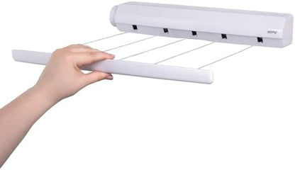 Minky Homecare - VT20600102 5 Line Geri Çekilebilir Çamaşır İpi, 21,9 m, Beyaz