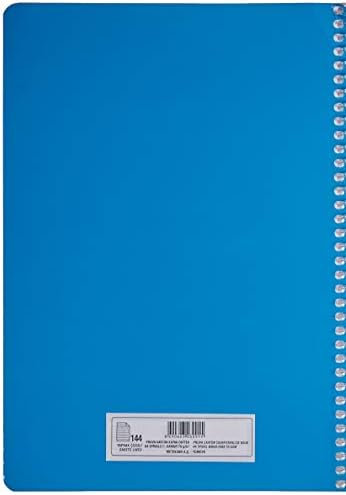 A4 Pet Spiralli Karton Kapaklı Defter 144 Yaprak - Çizgili - Mavi