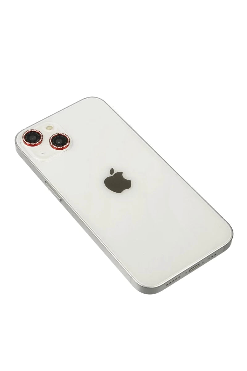 Apple iPhone 14 Diamond Kamera Lens - Kırmızı