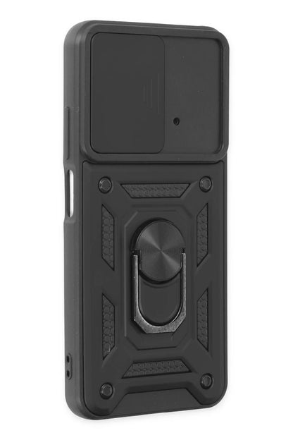Xiaomi Poco M4 Pro 4G Kılıf Pars Lens Yüzüklü Silikon - Siyah
