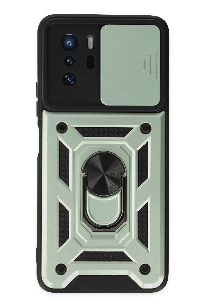 Xiaomi Poco X3 GT Kılıf Pars Lens Yüzüklü Silikon - Yeşil