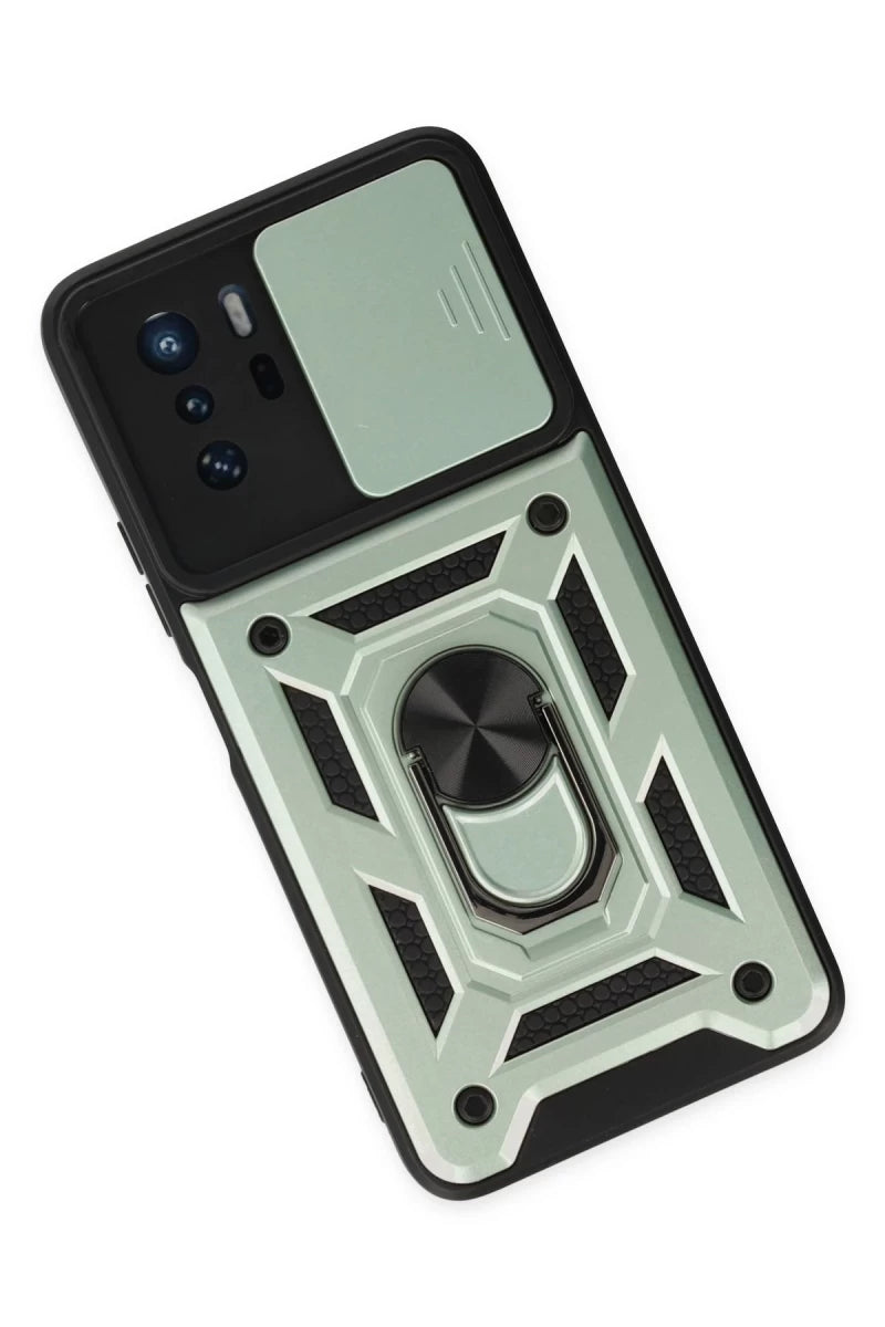 Xiaomi Poco X3 GT Kılıf Pars Lens Yüzüklü Silikon - Yeşil