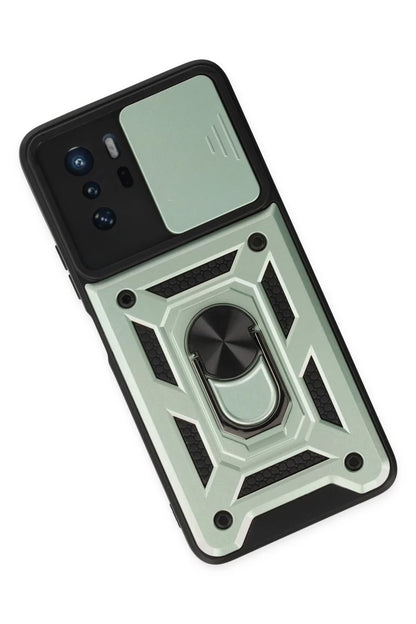 Xiaomi Poco X3 GT Kılıf Pars Lens Yüzüklü Silikon - Yeşil