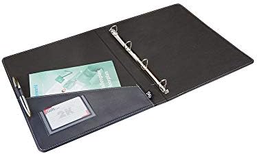 2K 503L Suni Deri, 4 Halka Mekanizmalı Klasör Lacivert, A4