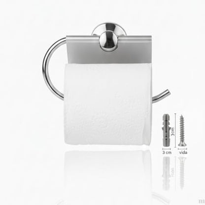 Metal Tuvalet Kağıtlığı | Gümüş Renk Kapaklı WC Kağıt Askısı | 10x12 cm Modern Banyo Aksesuarı
