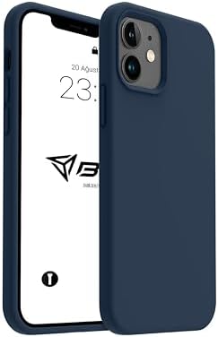 iPhone Kılıf İnce Sıvı Silikon 3 Katmanlı Tam Kaplamalı Yumuşak Jel Kauçuk Kılıf Kapak (Açık Lacivert, iPhone 11)