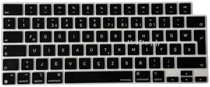MacBook Türkçe F Klavye Koruyucu Yeni F Düzen M1-M5 | A2681 A3113 A3240 A3449 A2941 A3241 A2442 A2779 A3426 A3434 A2485 A3429 | Silikon Keyboard Cover Touch ID Siyah