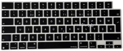 MacBook Türkçe F Klavye Koruyucu Yeni F Düzen M1-M5 | A2681 A3113 A3240 A3449 A2941 A3241 A2442 A2779 A3426 A3434 A2485 A3429 | Silikon Keyboard Cover Touch ID Siyah