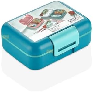 1600ml Lunchbox Tek Katlı 2 Bölmeli PP Plastik Sefer Tası Yemek Kutusu Turkuaz