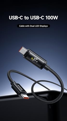 CA-8000 100W TypeC TypeC LED Ekranlı Şarj Data Kablo 1.2m