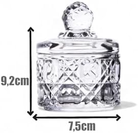 Lüx Mini Cam Şekerlik & Cam Lokumluk, Kesme Cam Lüx Şekerlik 7.5cm*9.2cm - 06643