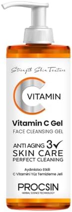 C Vitamini Yüz Temizleme Jeli, Aydınlatıcı & Arındırıcı, Cilt Canlandırıcı & Nemlendirici, Günlük Derinlemesine Temizlik, 150 ML