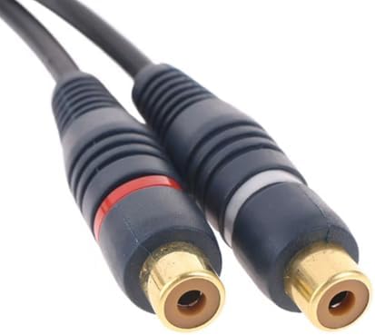 1 RCA Erkek 2 RCA Dişi 25 Cm Anfi Y Kablo, Siyah