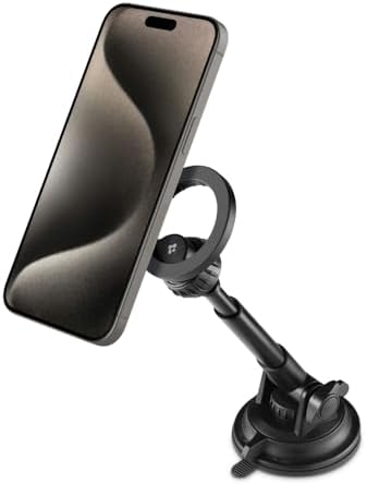MagSafe Araç içi Telefon Tutucu Dashboard (Ön Konsol ile Uyumlu) iPhone & MagFit ile Uyumlu + Dahili Metal Halka MFT35 Black - ACP08313