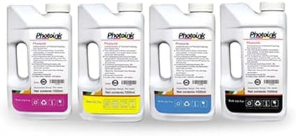Photoink 1000 Ml Uyumlu, Yazıcılar Için Uyumlu 4 Renk 1000 Ml Mürekkep Seti (Akıllı Mürekkep)