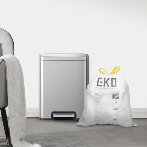 EKO Kolay Dağıtım Rulosu 80 Adet Ekstra Güçlü İpli Küçük Çöp Torbası, 4 Galon Çöp Torbası (10-15L) 1 Paket Beyaz, Kod C