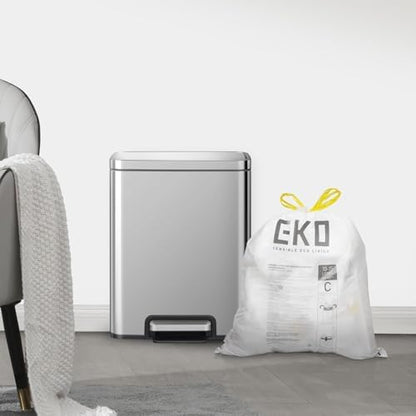 EKO Kolay Dağıtım Rulosu 80 Adet Ekstra Güçlü İpli Küçük Çöp Torbası, 4 Galon Çöp Torbası (10-15L) 1 Paket Beyaz, Kod C