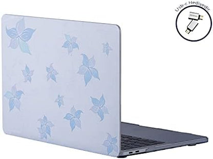 MacBook Air 13 inç Uyumlu Desenli Mat Sert Kapak Kılıf | A1932 A2179 A2337 M1 | Ultra İnce PC Hard Shell, Çizilme ve Darbe Koruma Mavi
