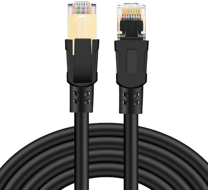 Tkz 1352 Cat8 0.5 Metre 40Gbps S/Ftp 2000MHz Yüksek Hızlı 26 AWG kablo, S/Ftp Esnek Korumalı Bükümlü Çift 25/40 Gb/sn RJ45 8P8C Altın Kaplama Cat8 İnternet Kablosu (0.5 METRE CAT8 1352)