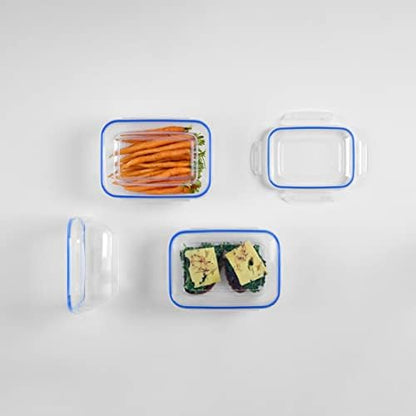 Lock & Fresh 3'lü Saklama Kabı Seti (400-800-1400 ml) - Hava Geçirmez, 4 Kilitli, Silikon Contalı, Modüler ve Yerden Tasarruflu Gıda Saklama Kabı