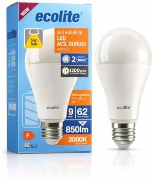 Şarjlı LED Acil Durum Ampulü 9W E27 (Sarı)