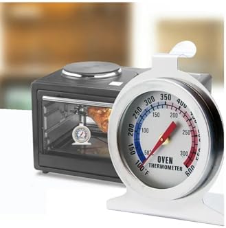 Fırın İçi Termometre, 0-300°C, Çelik Gövde, Hassas Isı Kontrolü, Gri, Analog Gösterge, Gıda Teması Onaylı