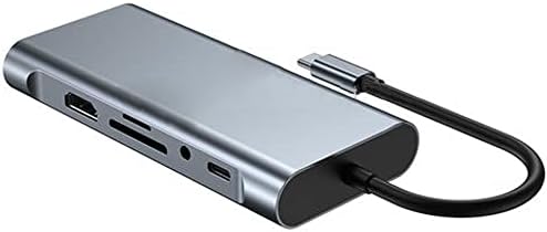 11 in 1 Type-C To USB Hub HDMI (4K),Audio/, Type-C/, 4X USB 3.0/, LAN/, VGA/, SD Card Reader Çevirici Hub 10 Port Adaptör Dönüştürücü Çoklayıcı