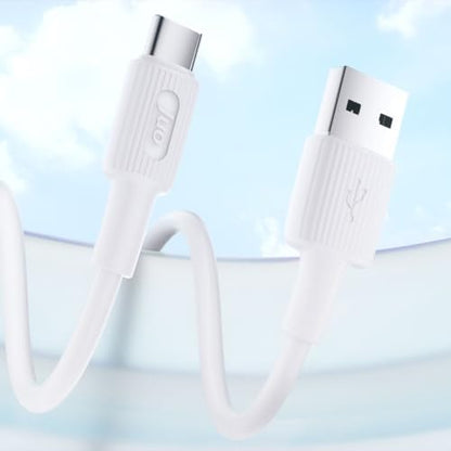 12W USB-A to Type-C Silikon Hızlı Şarj ve Data Kablosu Beyaz 1 Metre