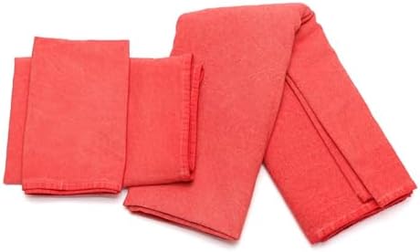 Taşlanmış Mercan Denim Pamuk Masa Örtüsü