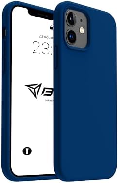 iPhone Kılıf İnce Sıvı Silikon 3 Katmanlı Tam Kaplamalı Yumuşak Jel Kauçuk Kılıf Kapak (Parlak Lacivert, iPhone 11)