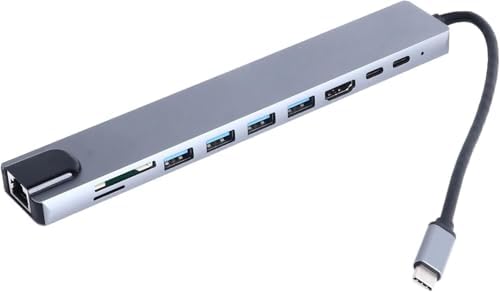 Type C Hub, 10 in 1 4 Adet 3.0 Usb Çoklayıcı,4K Hdmi Bağlantısı,SD TF Kart Okuyucu,Rj45 Ethernet,2 Adet USB C Pc Bağlantı Girişli Adaptörü Macbook ile Uyumlu ZR795