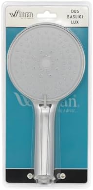 Lux Turbo Duş Başlığı, 5 Farklı Akış, Yüksek Basınçlı, Su Tasarruflu, Ultra Dayanıklı, Çok Fonksiyonlu, Yüksek Kalite, Vakumlu Ambalaj, El Duşu (Gri)