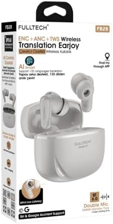 Fulltech FB28 Smart AI Çevirmen Kulaklık Bluetooth 5.0-135 Dil Gerçek Zamanlı Çeviri
