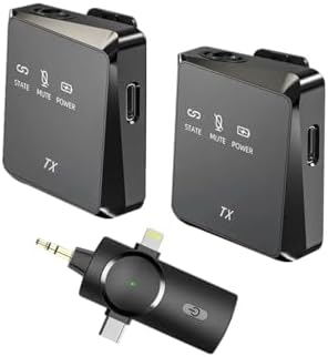 Type-C iphone ile uyumlu Çiftli Kablosuz Yaka Mikrofonu 3in1 Kamera PC Android iOS Uyumlu