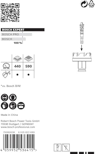 1 x Expert Sheet Metal Delik Testeresi Power Change Plus Sistemleri için (Paslanmaz Çelik Saclar, Çelik Saclar, Ø 27 mm, Profesyonel Aksesuar Matkap/Tornavida için)