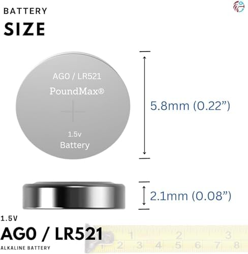 PoundMax 10 Adet AG0 (LR521,LR63,379) 1.5V alkalin düğme pil