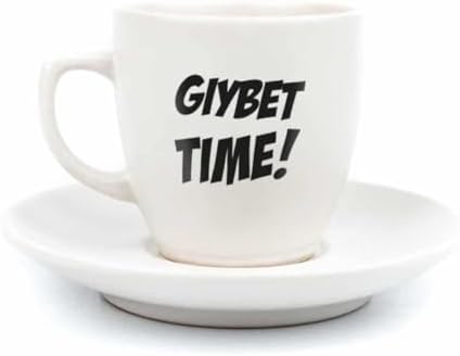 Gıybet Time! Krem Türk Kahvesi Fincanı - Hediye Seramik Türk Kahvesi Fincanı