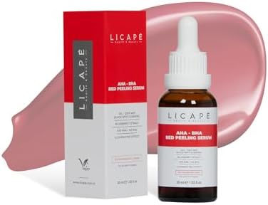 Licape%10 AHA +%2 BHA Red Peeling Serum – Cilt Canlandırıcı, Gözenek Arındırıcı ve Aydınlatıcı Peeling Serumu – Daha Pürüzsüz ve Eşit Tonlu Cilt – 30 ml